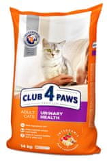 Club4Paws Premium pre dospelé mačky urinary health 14kg + 1x set Club4Paws s hovadzim mäsom 340g