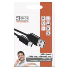 EMOS USB kabel SM7009BL USB kabel 2.0 A/M - mini B/M 2m černý