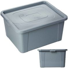 EDANTI Plastový Box S Vekom Multibox 40X33X20 Cm, 20 L, Sivý