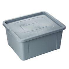 EDANTI Plastový Box S Vekom Multibox 40X33X20 Cm, 20 L, Sivý