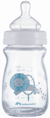Bebeconfort Dojčenská fľaša Emotion Glass 130ml 0-6m White