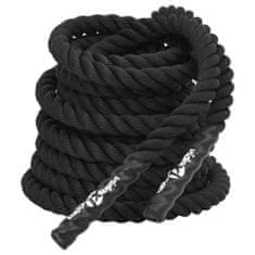 Vidaxl Bojové lano čierne 15 m 11 kg polyester