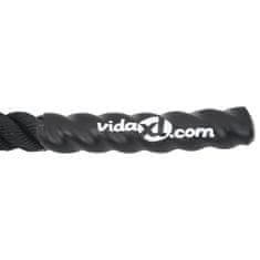 Vidaxl Bojové lano čierne 9 m 6,8 kg polyester
