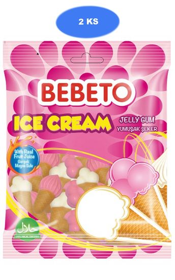 Bebeto  Kyslé želé cukríky Ice cream 80g (2 ks)