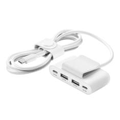 USB power Extender, 2xC 2xA až 30W, biely