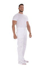 BORTEX Nohavice na pevný pás biele (zmesový materiál) 46/182
