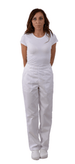 BORTEX Nohavice na gumu biele dámske (zmesový materiál) 60/170
