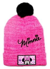 Eplusm Dievčenská čiapka s brmbolcom Minnie Mouse Star 52 cm Ružová