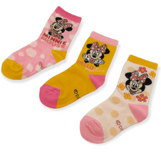 EUROSWAN Dievčenské vysoké ponožky Sunshine Minnie mouse 3 ks 19–22 Viacfarebná