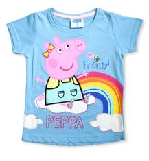 Eplusm Dievčenské tričko "Peppa Pig" - modrá 92 / 1–2 roky Modrá