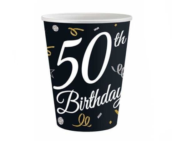 GoDan Papierové poháre 50th Birthday - 6 ks / 200 ml
