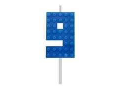 GoDan Tortová sviečka LEGO číslo 9 - modrá