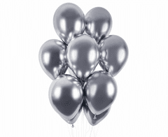 GoDan Latexový balón Shiny 13" / 33 cm - strieborná