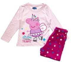 Eplusm Dievčenské bavlnené pyžamo Shine Peppa Pig 92 / 1–2 roky Ružová