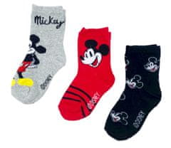 Eplusm Chlapčenské vysoké ponožky Smile Mickey Mouse 3 ks 31–34 Viacfarebná