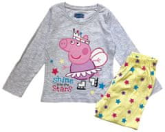 Eplusm Dievčenské bavlnené pyžamo Shine Peppa Pig Sivá 92 / 1–2 roky