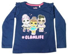 Eplusm Dievčenské tričko s dlhým rukávom LOL Glamlive 104 / 3–4 roky Modrá