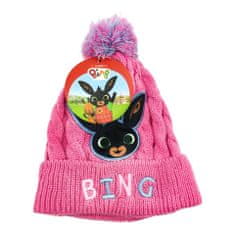 Eplusm Dievčenská farebná čiapka s brmbolcom Bing 54 cm Ružová