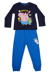 Eplusm Chlapčenské bavlnené pyžamo Peppa Pig George on trip 116 / 5–6 rokov Modrá