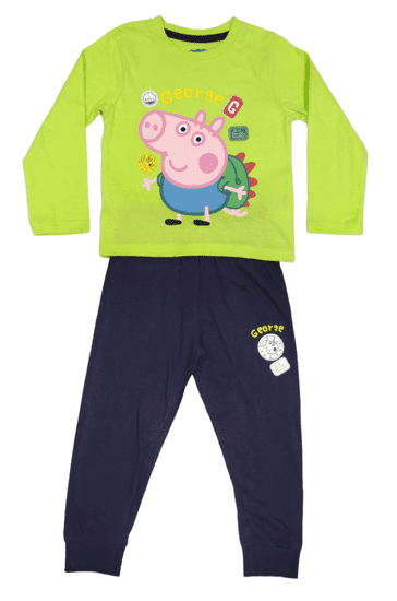 Eplusm Chlapčenské bavlnené pyžamo Peppa Pig George on trip