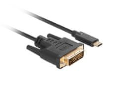 USB-C(M)->DVI-D(24+1)(M) kábel 1m čierna