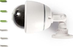 König NEDIS atrapa bezpečnostní kamery s blikající LED/ dome/ IP44/ venkovní/ bílá