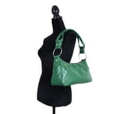 VegaLM Kožená kabelka na rameno v zelenej farbe
