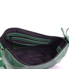 VegaLM Kožená kabelka na rameno v zelenej farbe
