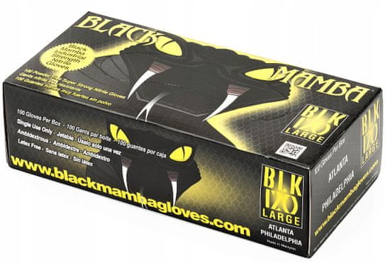 Black Mamba Pracovné rukavice z nitrilu čierne L veľkosť 9 - 50 párov