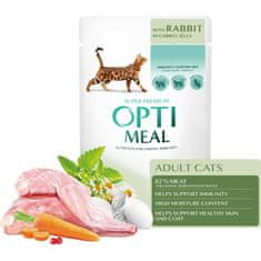 OptiMeal Superpremium kapsička pre mačky s kralikom v mrkvovom žele 12x85g