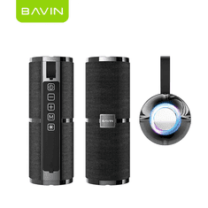 BergMont Bezdrôtový reproduktor BAVIN TWS, Boombox Prenosný, Bluetooth 5.3, Powerbank 1200mAh, 8W čierny