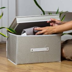 Nice Life Úložný Box S Vekom Organizér Do Skrinky Na Oblečenie Prádlo Hračky Dokumenty Biely A Béžový 40X30X25 Cm