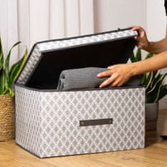 Nice Life Úložný Box S Vekom Organizér Do Skrinky Na Oblečenie Prádlo Hračky Dokumenty Sivá 50X40X30 Cm