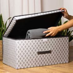 Úložný Box S Vekom Organizér Do Skrinky Na Oblečenie Prádlo Hračky Dokumenty Sivá 60X40X30 Cm