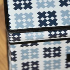 Nice Life Úložný Box S Vekom Organizér Do Skrinky Na Oblečenie Prádlo Hračky Dokumenty Biely/Modrý 60X40X30 Cm