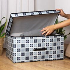 Nice Life Úložný Box S Vekom Organizér Do Skrinky Na Oblečenie Prádlo Hračky Dokumenty Biely/Modrý 60X40X30 Cm