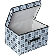 Nice Life Úložný Box S Vekom Organizér Do Skrinky Na Oblečenie Prádlo Hračky Dokumenty Biely/Modrý 40X30X25 Cm