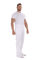 BORTEX Nohavice na pevný pás biele (100% bavlna) pánske 44/182