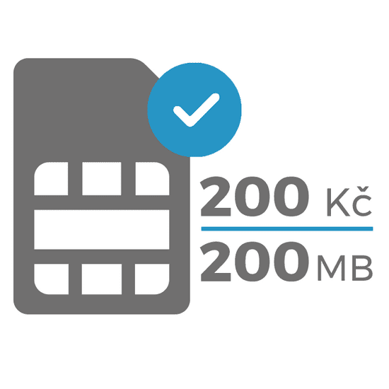 Secutek Aktivovaná karta SIM (200 Kč / 200 MB)