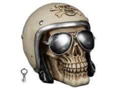 OOTB Pokladnička lebka s motorkárskou prilbou
