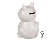 OOTB Biela keramická pokladnička mačka