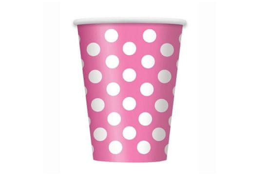 Párty poháriky - ružové bodka - 354 ml - 6 ks