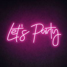 LED Neon svietiaca dekorácia - Let's party - ružový