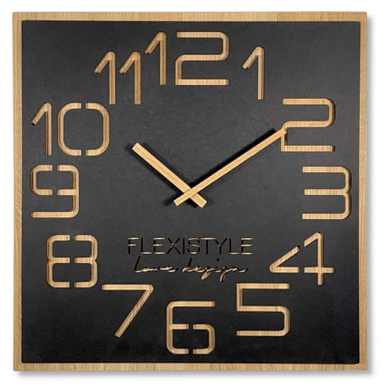 Flexistyle Nástenné hodiny Eko Digits z120-1matd-dx 60 cm, čierne