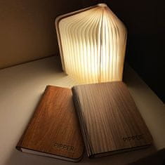 PIPPER. LED svietiaca kniha - farba čerešňa - 16x21cm