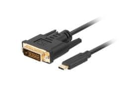 USB-C(M)->DVI-D(24+1)(M) kábel 1m čierna