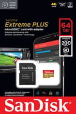 SanDisk Extreme PLUS/micro SDXC/64GB/200MBps/UHS-I U3/Class 10/+ Adaptér