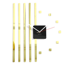 Flexistyle Zrkadlové nástenné hodiny štvorce z10b, 58 cm, zlaté