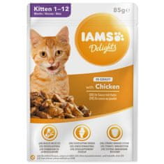 IAMS Kapsička IAMS Delights kitten kuře v omáčce 85 g