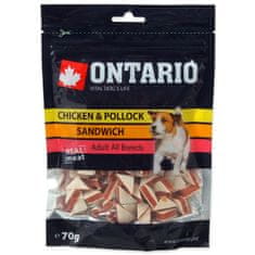 Ontario Pochoutka kuřecí sendvič s treskou 70 g